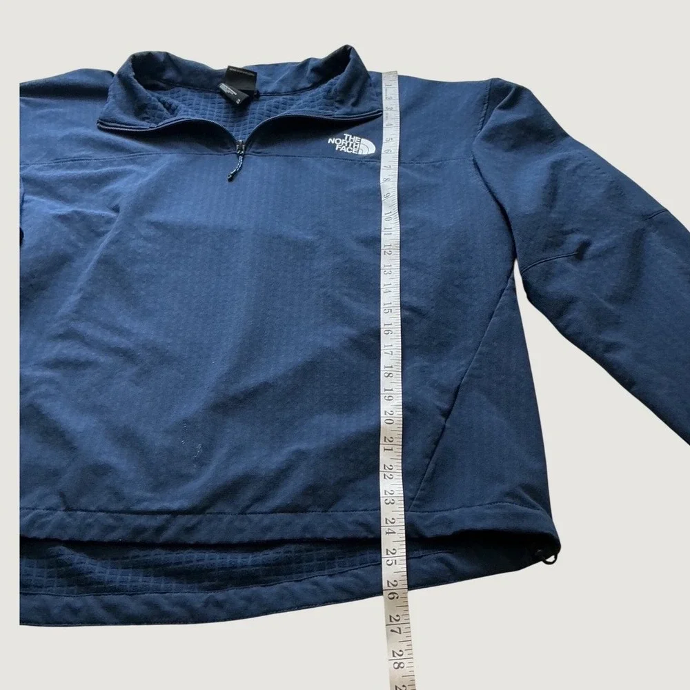 The North Face Mens FlashDry Quarter Zip Waffle Grid Pullover Navy Blue XL
